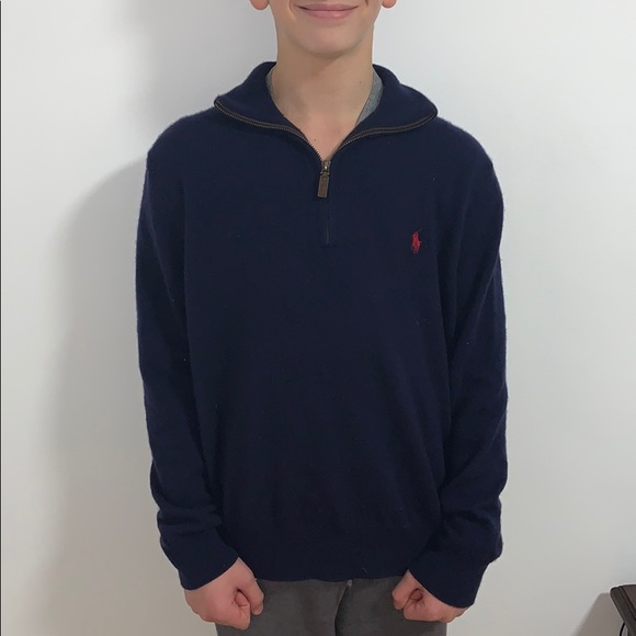 Polo Ralph Lauren Wool Quarter Zip Sweater - Picture 1 of 4